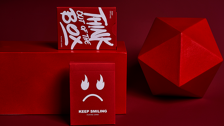 Keep Smiling Red V2 Playing Cards - Bocopo