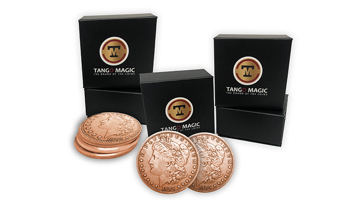 Copper Morgan TUC plus 3 Regular Coins (Gimmicks and Online Instructions) - Tango Magic