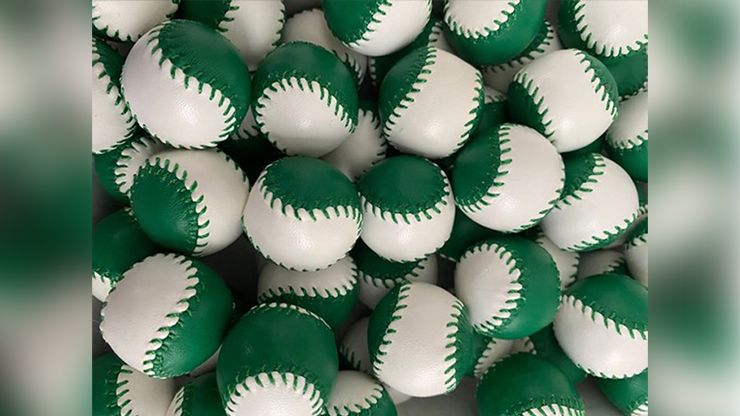 Set of  4 Leather Balls for Cups and Balls (Green and White) - Leo Smetsers