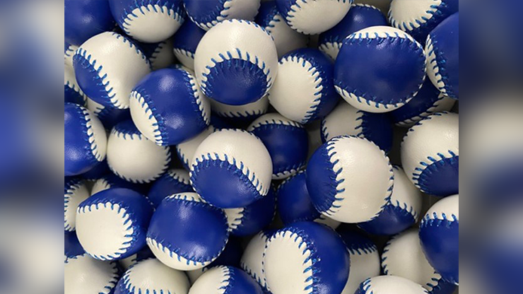 Set of  4 Leather Balls for Cups and Balls (Blue and White) - Leo Smetsers