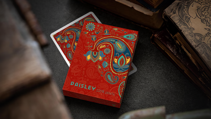 Plastic Paisley Poker Red Playing Cards - Dutch Card House Company