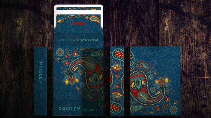 Plastic Paisley Poker Blue Playing Cards - Dutch Card House Company