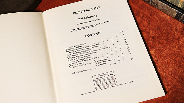 Billy Benbow's Best by Bill Lainsbury - Book