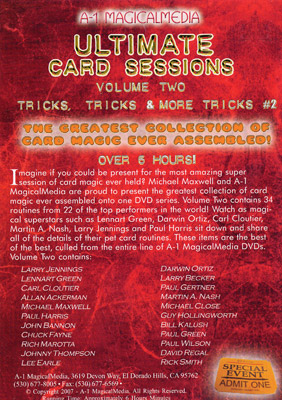 Ultimate Card Sessions - Volume 2 - Tricks, Tricks And More Tricks #2 - DVD