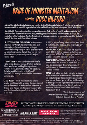 Docc Hilford:  Bride Of Monster Mentalism  Volume 3 - DVD