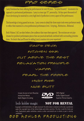 Scripted Insanity Volume 2 by Larry Davidson - DVD